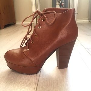 Faux leather Ankle Bootie Heels